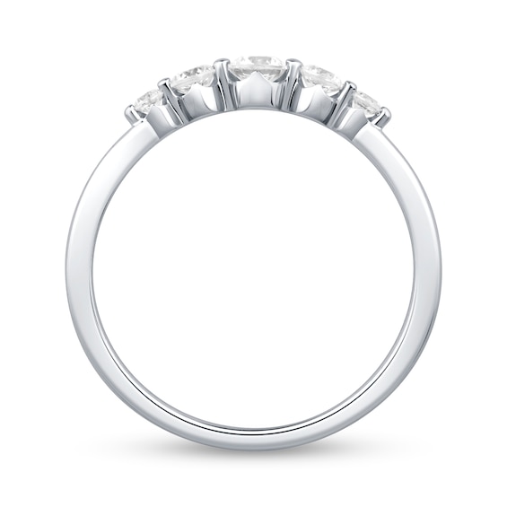 1/3 CT. T.w. Certified Lab-Grown Diamond Five Stone Band in 10K White Gold (F/Vs2)
