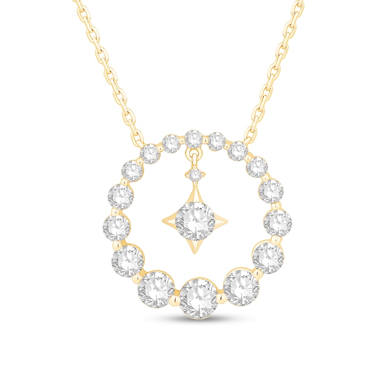 Main Image 1 of 1 CT. T.W. Journey Certified Lab-Created Diamond Circle Necklace in 10K Gold (F/VS2)