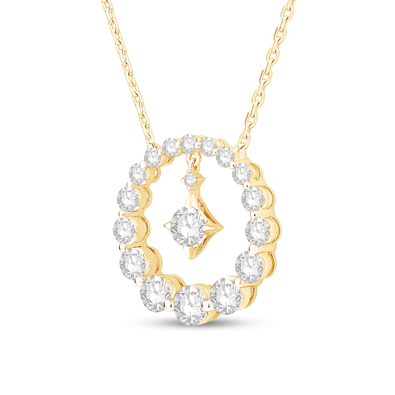 Main Image 3 of 1 CT. T.W. Journey Certified Lab-Created Diamond Circle Necklace in 10K Gold (F/VS2)