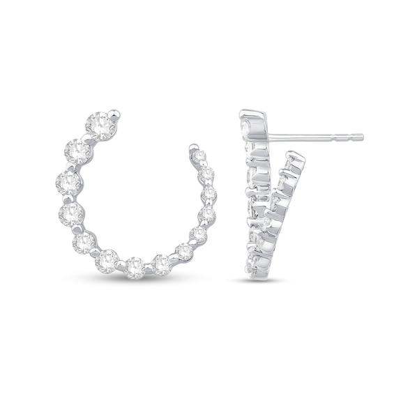 1 CT. T.w. Certified Lab-Grown Diamond Open Circle Earrings in 10K White Gold (F/Vs2)