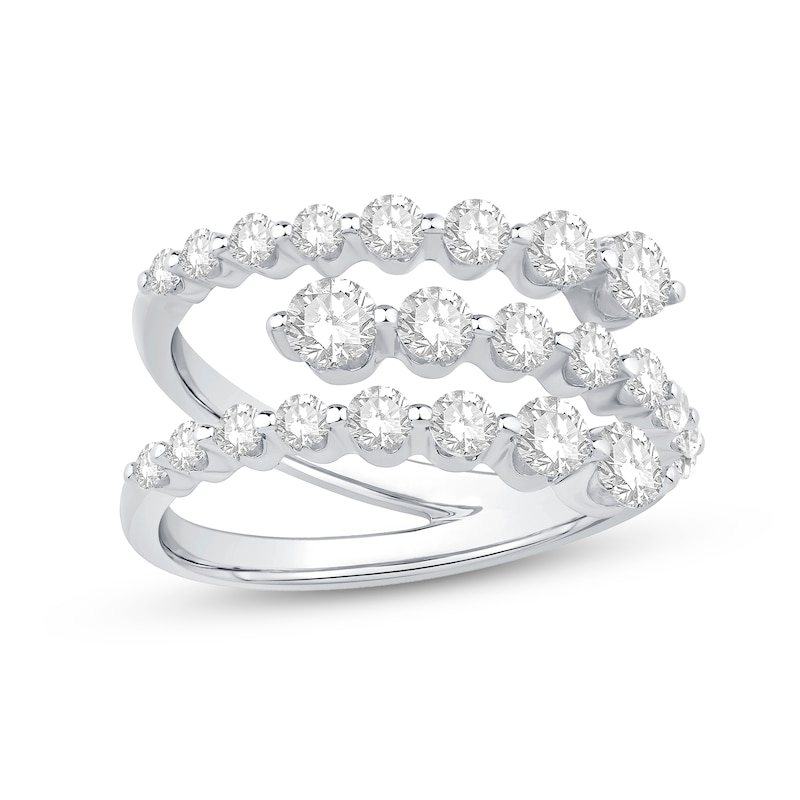 Main Image 1 of 1-1/4 CT. T.W. Certified Lab-Grown Diamond Split Bypass Ring in 10K White Gold (F/VS2)