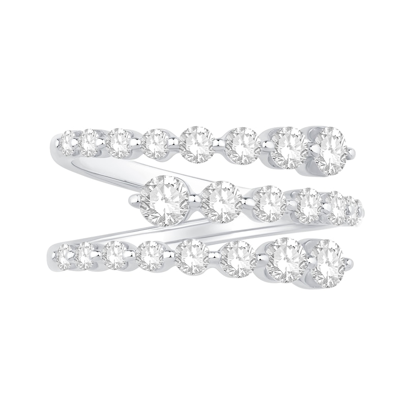 Main Image 2 of 1-1/4 CT. T.W. Certified Lab-Grown Diamond Split Bypass Ring in 10K White Gold (F/VS2)