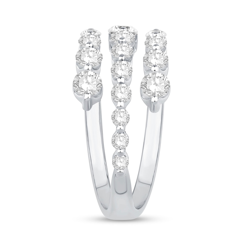 Main Image 3 of 1-1/4 CT. T.W. Certified Lab-Grown Diamond Split Bypass Ring in 10K White Gold (F/VS2)