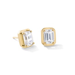 1-1/2 CT. T.W. Emerald-Cut Certified Lab-Created Diamond Solitaire Stud Earrings in 14K Gold (F/VS2)