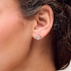 Thumbnail Image 2 of 1-1/2 CT. T.W. Certified Lab-Grown Diamond Frame Solitaire Stud Earrings in 14K Gold (F/VS2)