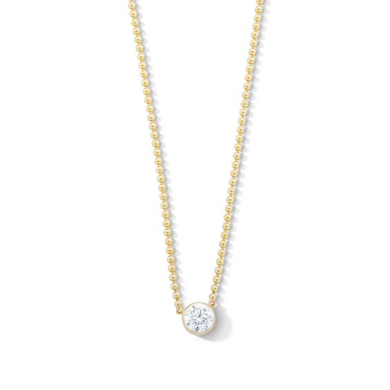 3/4 CT. Certified Lab-Grown Diamond Bezel-Set Solitaire Necklace in 14K Gold (F/Vs2)
