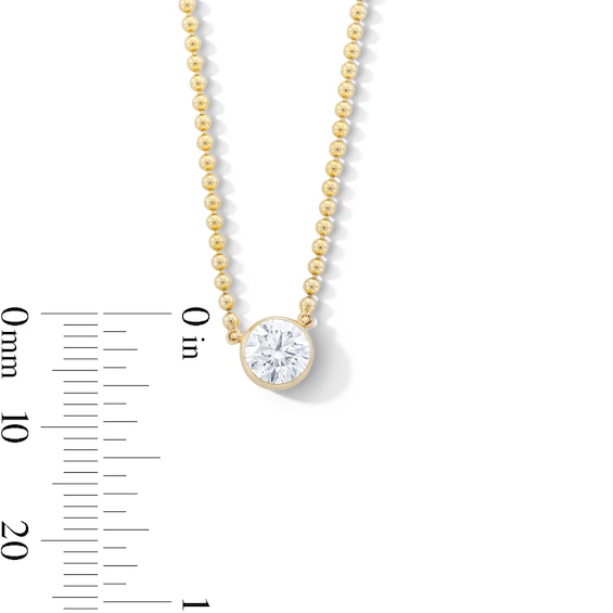 3/4 CT. Certified Lab-Grown Diamond Bezel-Set Solitaire Necklace in 14K Gold (F/Vs2)