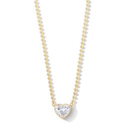 1 CT. Heart-Shaped Certified Lab-Grown Diamond Solitaire Necklace in 14K Gold (F/VS2)