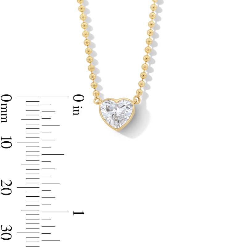 Main Image 4 of 1 CT. Heart-Shaped Certified Lab-Grown Diamond Solitaire Necklace in 14K Gold (F/VS2)
