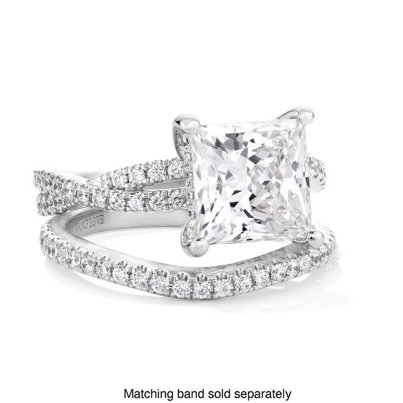 Vera Wang Love Collection 3-3/8 CT. T.w. Princess-Cut Certified Lab-Grown Diamond Engagement Ring in 14K White Gold