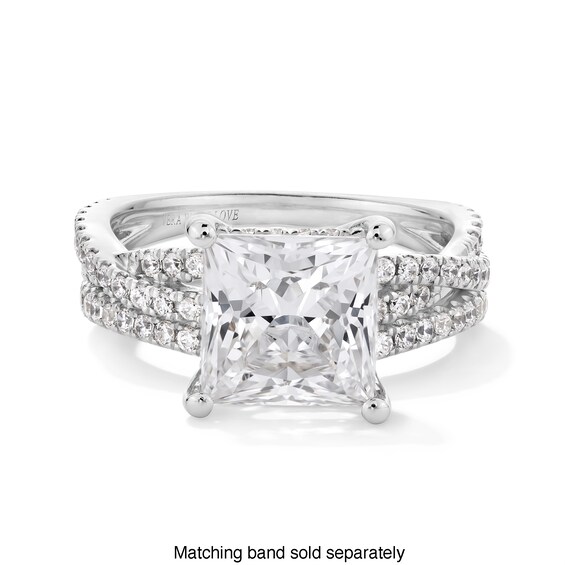 Vera Wang Love Collection 3-3/8 CT. T.w. Princess-Cut Certified Lab-Grown Diamond Engagement Ring in 14K White Gold