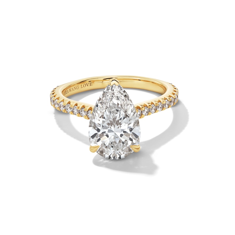 Main Image 1 of Vera Wang Love Collection 3-1/2 CT. T.W. Pear-Shaped Certified Lab-Grown Diamond Engagement Ring in 14K Gold (F/VS2)