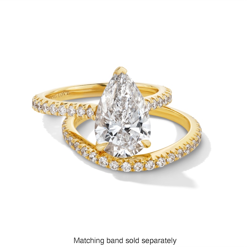 Main Image 4 of Vera Wang Love Collection 3-1/2 CT. T.W. Pear-Shaped Certified Lab-Grown Diamond Engagement Ring in 14K Gold (F/VS2)
