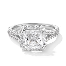 Vera Wang Love Collection 2-3/4 CT. T.W. Princess-Cut Certified Lab-Grown Diamond Engagement Ring in 14K White Gold