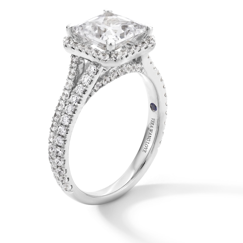 Main Image 3 of Vera Wang Love Collection 2-3/4 CT. T.W. Princess-Cut Certified Lab-Grown Diamond Engagement Ring in 14K White Gold
