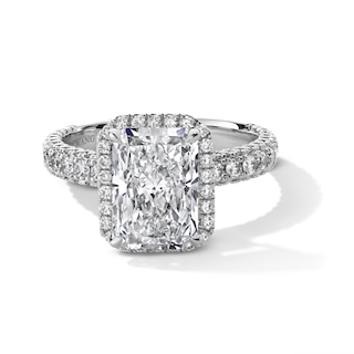 Vera Wang Love Collection 4 CT. T.W. Radiant-Cut Certified Lab-Grown Diamond Engagement Ring in 14K White Gold