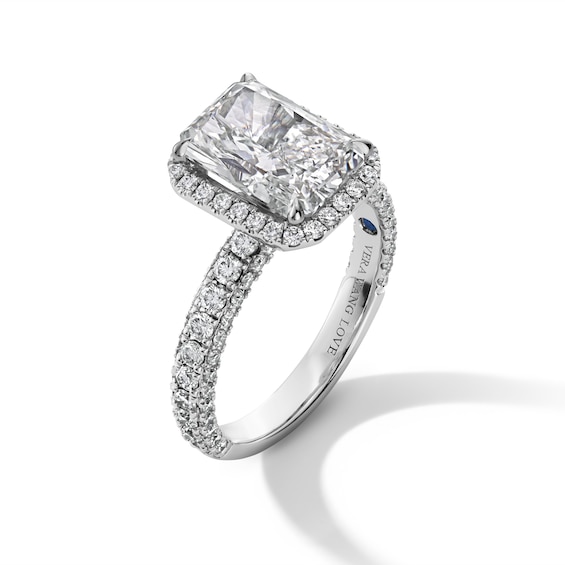 Vera Wang Love Collection 4 CT. T.w. Radiant-Cut Certified Lab-Grown Diamond Engagement Ring in 14K White Gold