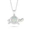 Thumbnail Image 1 of 7.0mm Lab-Created Opal and White Lab-Created Sapphire Turtle Pendant in Sterling Silver