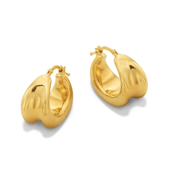 21.0mm Concave Hoop Earrings in Hollow 14K Gold