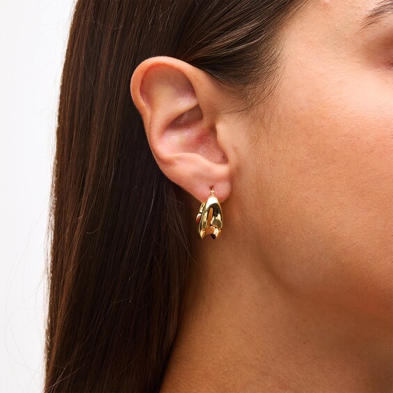 21.0mm Concave Hoop Earrings in Hollow 14K Gold