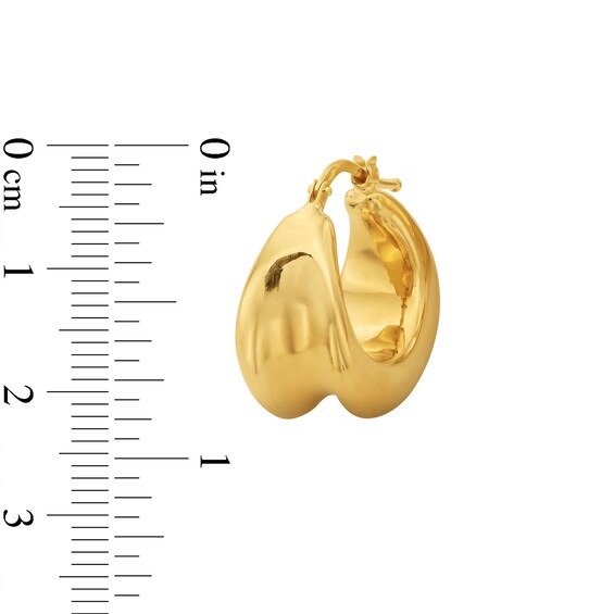 21.0mm Concave Hoop Earrings in Hollow 14K Gold
