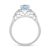 Thumbnail Image 3 of Pear-Shaped Aquamarine and 1/6 CT. T.W. Diamond Frame Fleur-de-Lis Bridal Set in 10K White Gold