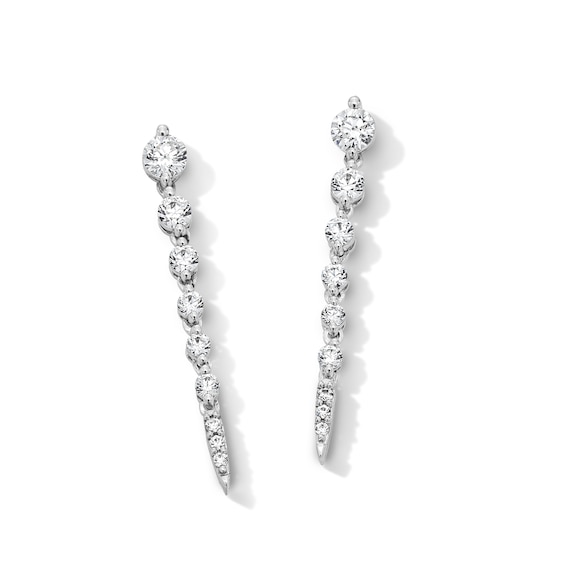 2 CT. T.w. Certified Lab-Grown Diamond Vertical Drop Earrings in 10K White Gold (F/Vs2