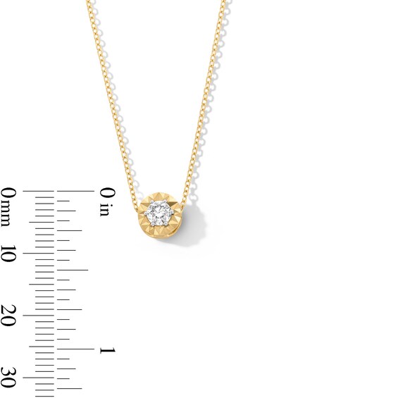 1/4 CT. Diamond Sunburst Frame Solitaire Pendant in 14K Gold