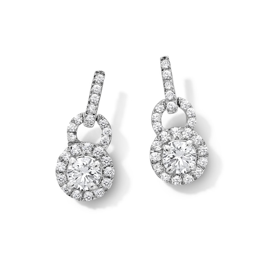 5/8 CT. T.w. Diamond Doorknocker Drop Earrings in 14K White Gold