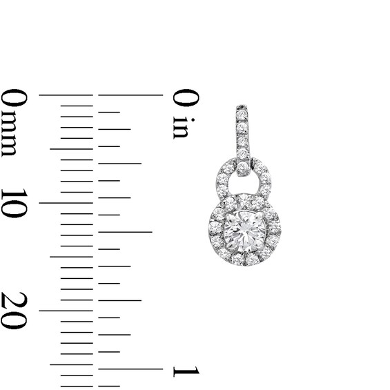 5/8 CT. T.w. Diamond Doorknocker Drop Earrings in 14K White Gold