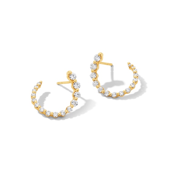 1/2 CT. T.w. Certified Lab-Grown Diamond Open Circle Earrings in 10K Gold (F/Vs2)