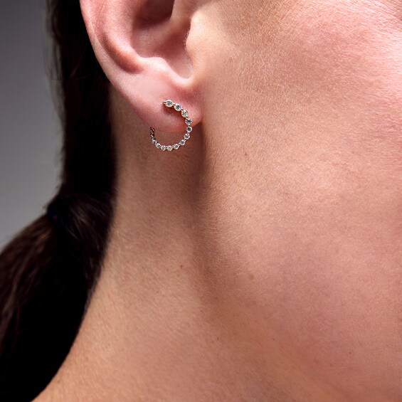 1/2 CT. T.w. Certified Lab-Grown Diamond Open Circle Earrings in 10K Gold (F/Vs2)