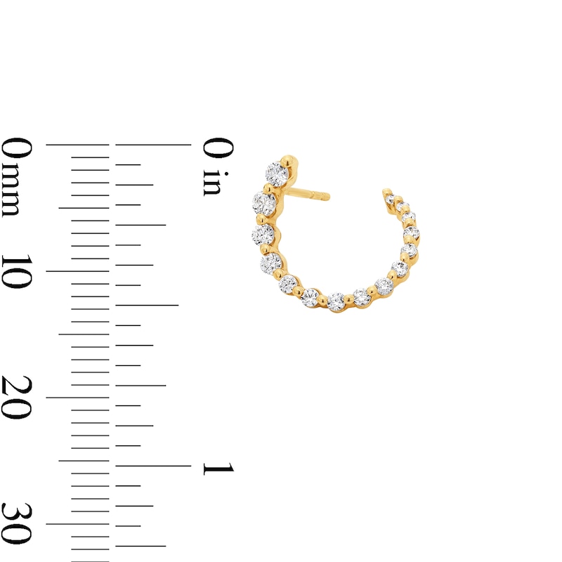 Main Image 3 of 1/2 CT. T.W. Certified Lab-Grown Diamond Open Circle Earrings in 10K Gold (F/VS2)