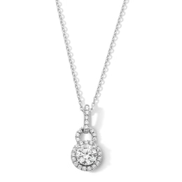 5/8 CT. T.W. Diamond Doorknocker Drop Pendant in 14K White Gold