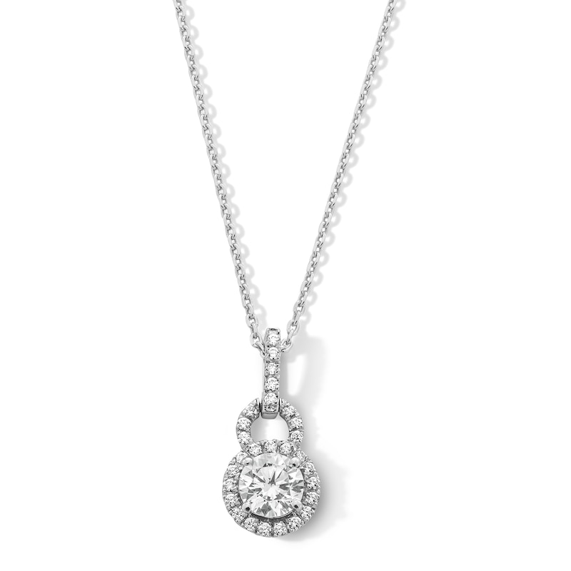Main Image 1 of 5/8 CT. T.W. Diamond Doorknocker Drop Pendant in 14K White Gold