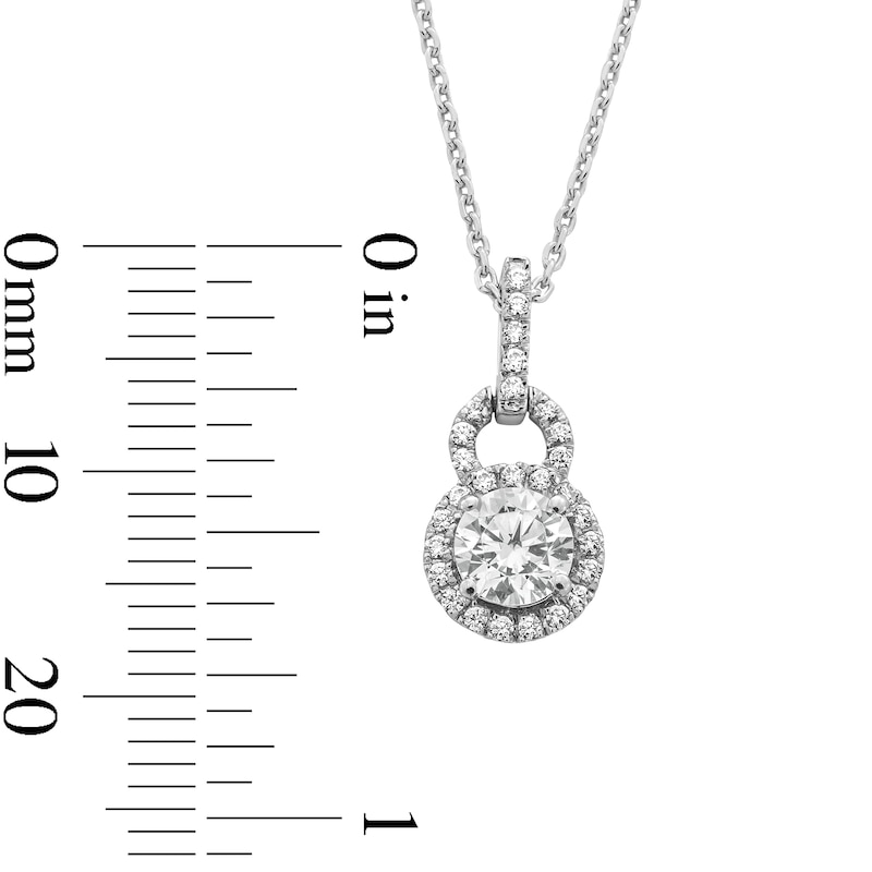 Main Image 4 of 5/8 CT. T.W. Diamond Doorknocker Drop Pendant in 14K White Gold