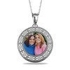 Thumbnail Image 1 of Engravable Photo Filigree Frame Pendant in Sterling Silver (1 Image and 4 Lines)