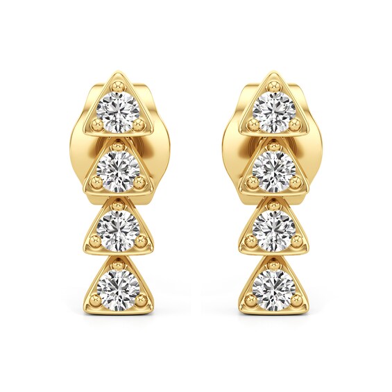1/6 CT. T.w. Lab-Grown Diamond Linear Drop Earrings in Sterling Silver with 24K Gold Plate