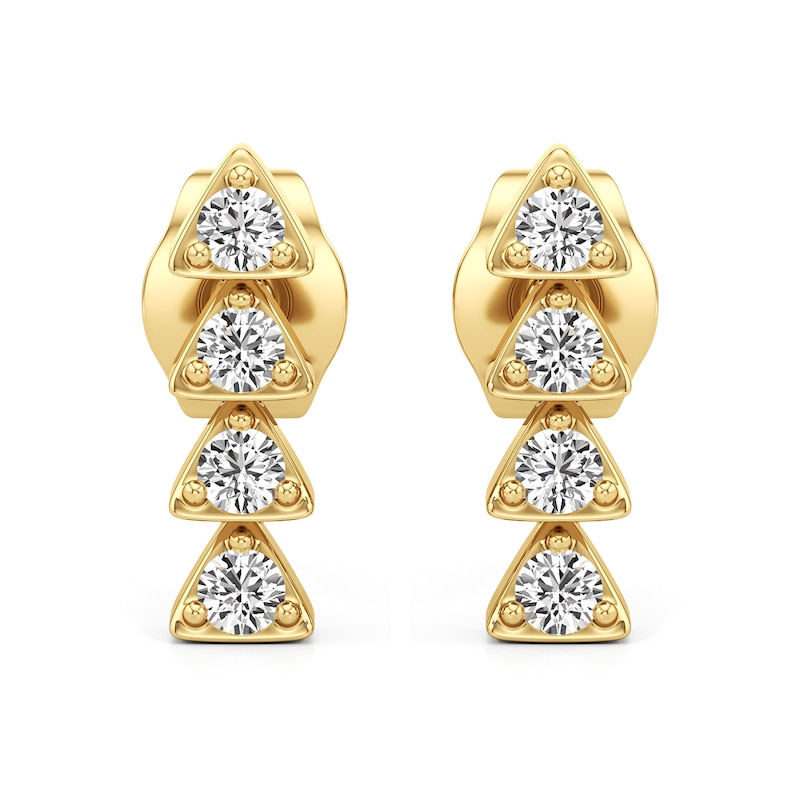 Main Image 2 of 1/6 CT. T.W. Lab-Grown Diamond Linear Drop Earrings in Sterling Silver with 24K Gold Plate
