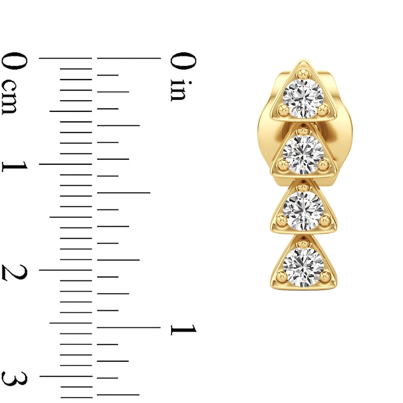 Main Image 3 of 1/6 CT. T.W. Lab-Grown Diamond Linear Drop Earrings in Sterling Silver with 24K Gold Plate