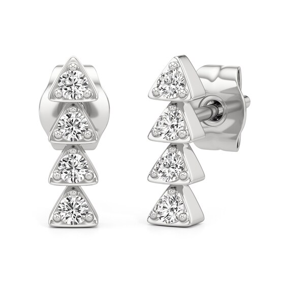 1/6 CT. T.w. Lab-Grown Diamond Linear Drop Earrings in Sterling Silver