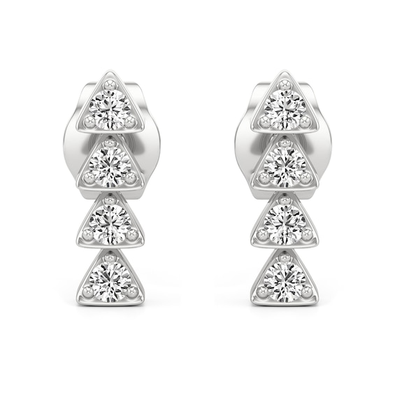 1/6 CT. T.w. Lab-Grown Diamond Linear Drop Earrings in Sterling Silver