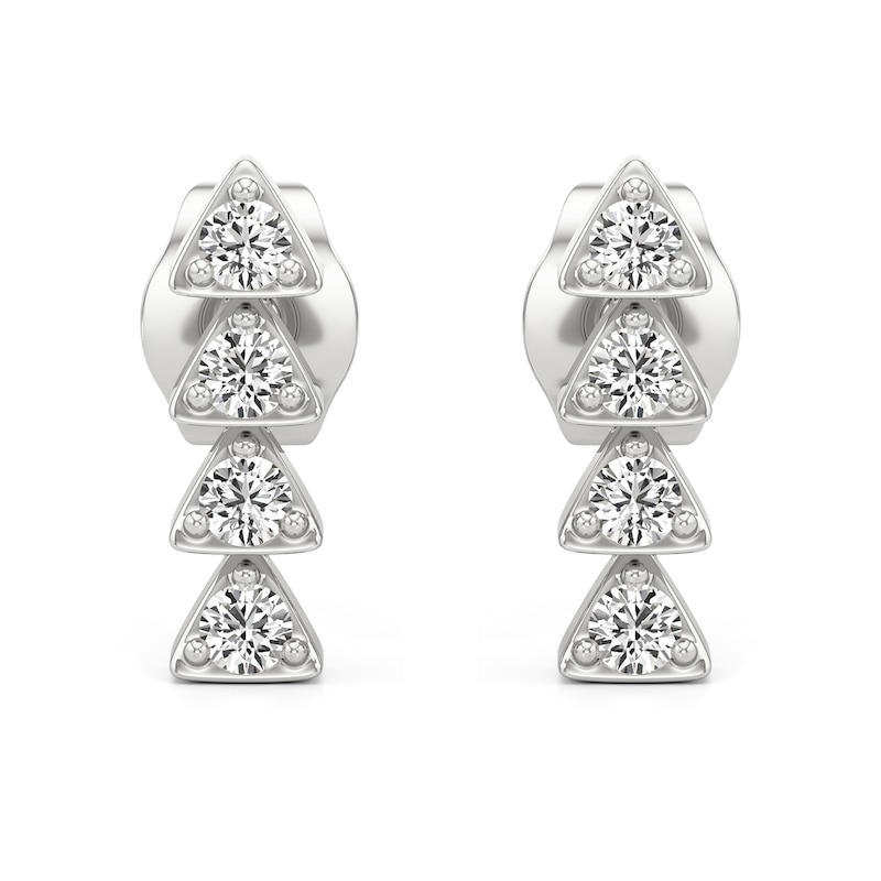 Main Image 2 of 1/6 CT. T.W. Lab-Grown Diamond Linear Drop Earrings in Sterling Silver