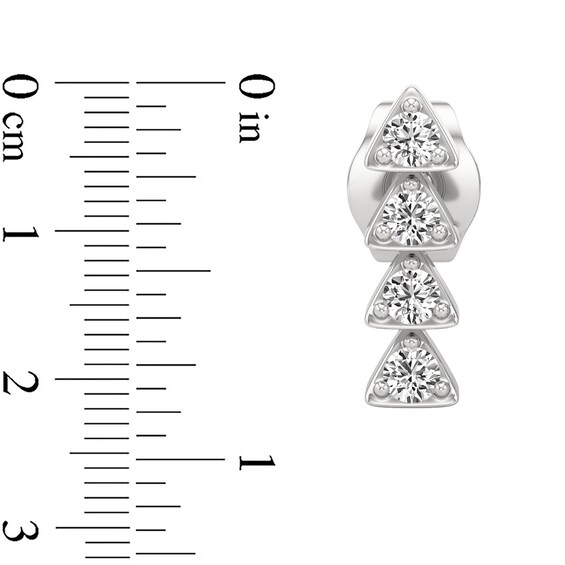 1/6 CT. T.w. Lab-Grown Diamond Linear Drop Earrings in Sterling Silver