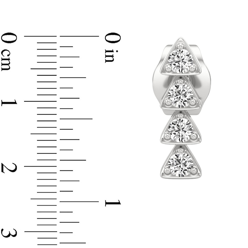 Main Image 3 of 1/6 CT. T.W. Lab-Grown Diamond Linear Drop Earrings in Sterling Silver