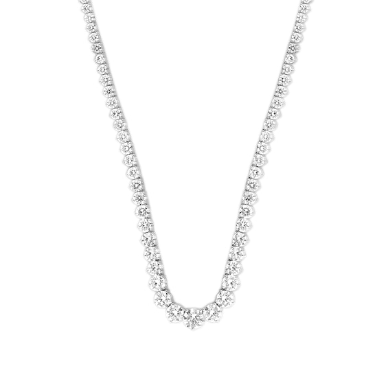 20 CT. T.w. Certified Lab-Grown Diamond Graduated Riviera Necklace in 14K White Gold (F/Si2) - 16.5"