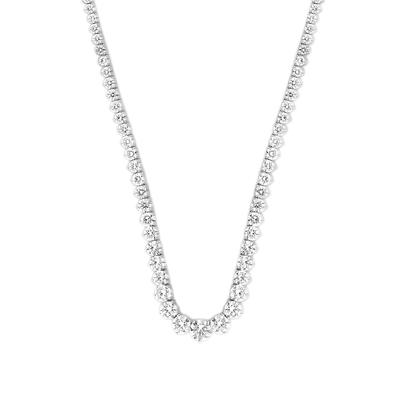 Main Image 1 of 20 CT. T.W. Certified Lab-Grown Diamond Graduated Riviera Necklace in 14K White Gold (F/SI2) - 16.5"