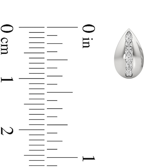 1/6 CT. T.w. Diamond Ribbon Teardrop Stud Earrings in Sterling Silver