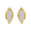 Thumbnail Image 2 of 1/6 CT. T.W. Marquise-Shaped Lab-Grown Multi-Diamond Bypass Stud Earrings in Sterling Silver with 24K Gold Plate