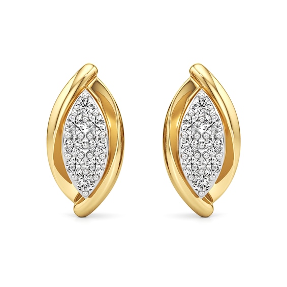 1/6 CT. T.w. Marquise-Shaped Lab-Grown Multi-Diamond Bypass Stud Earrings in Sterling Silver with 24K Gold Plate